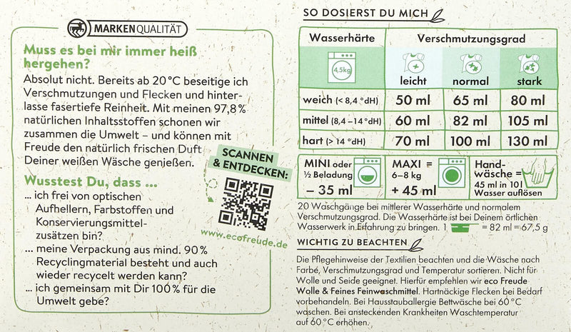 eco Freude Vollwaschmittel frisch 1,35 kg