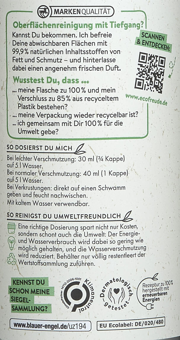 eco Freude Allzweckreiniger 0,75 l