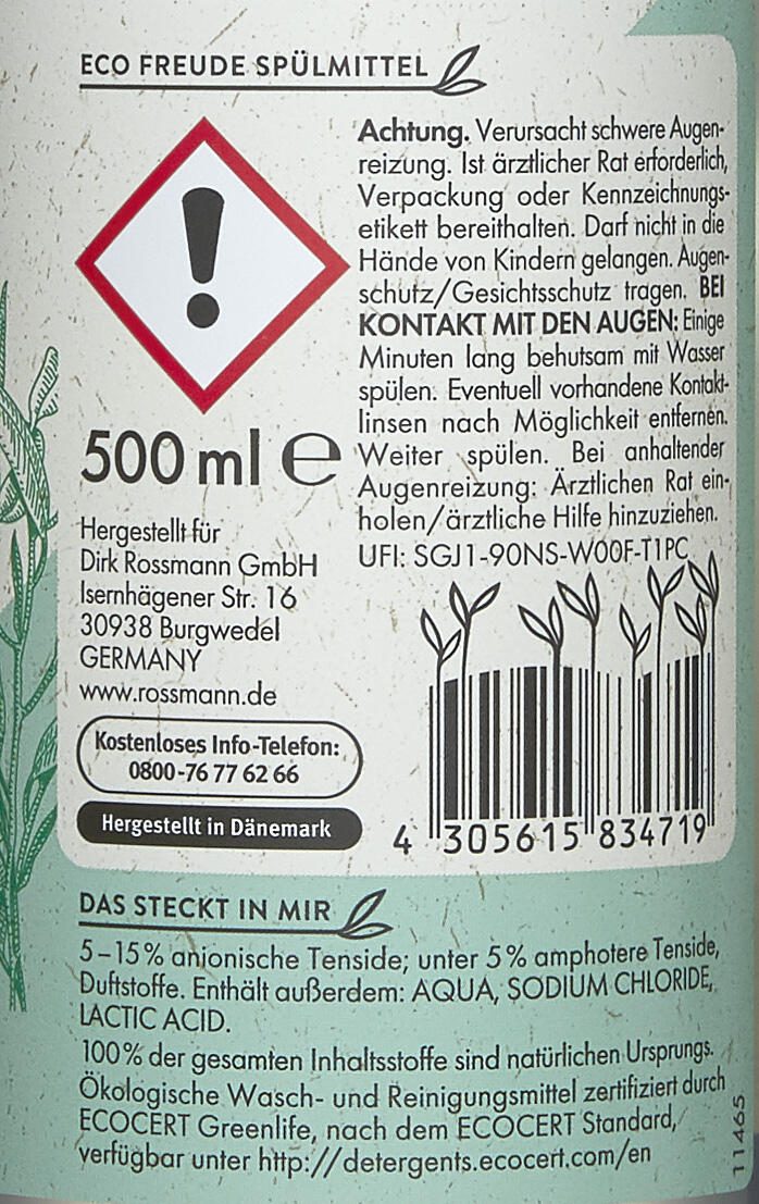 eco Freude Spülmittel Grapefruit, Eukalyptus 0,5 l