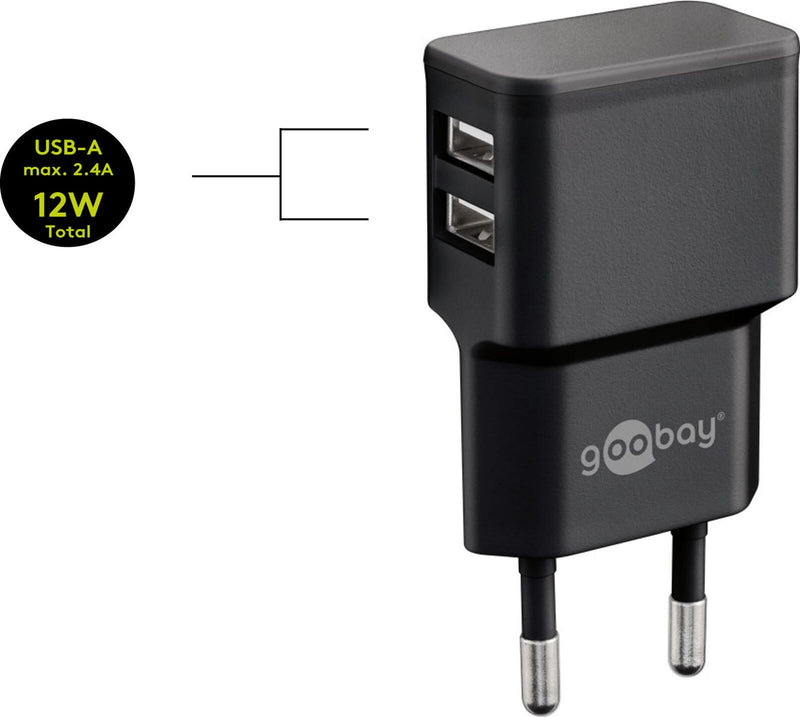 goobay Ladekabel mit Adapter 12 Watt