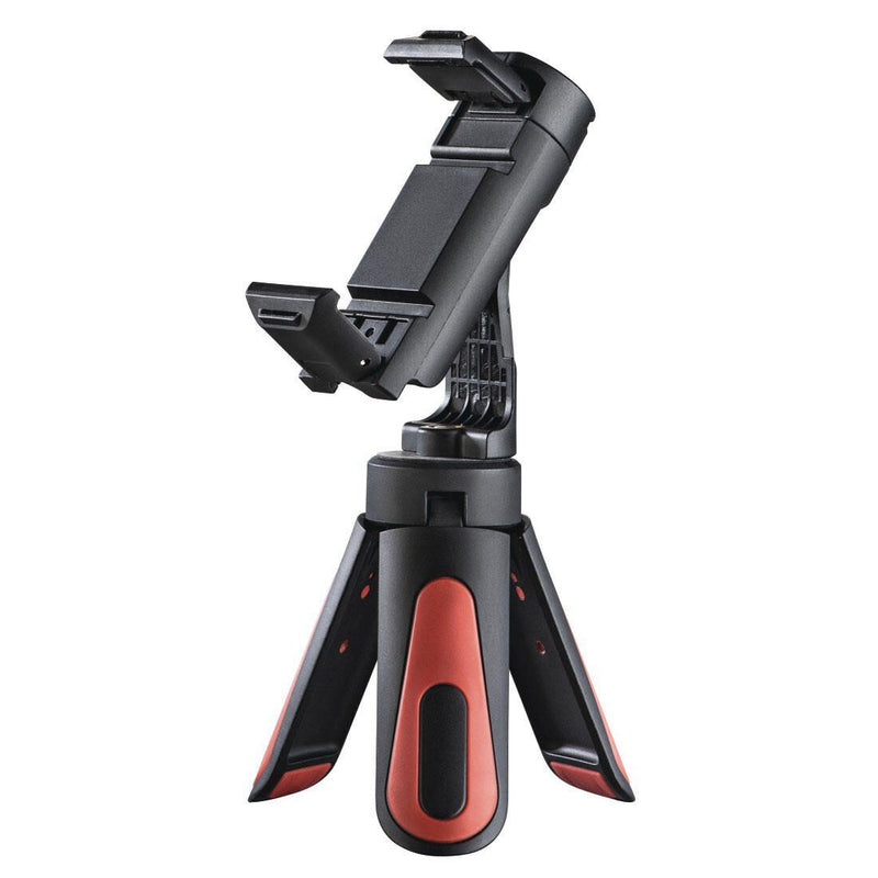 hama Pocket II Rotation Ministativ für Smartphones schwarz, rot.