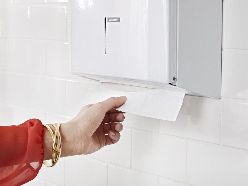 KATRIN Papierhandtuchspender Für 2-3 Verpackungseinheiten weiß