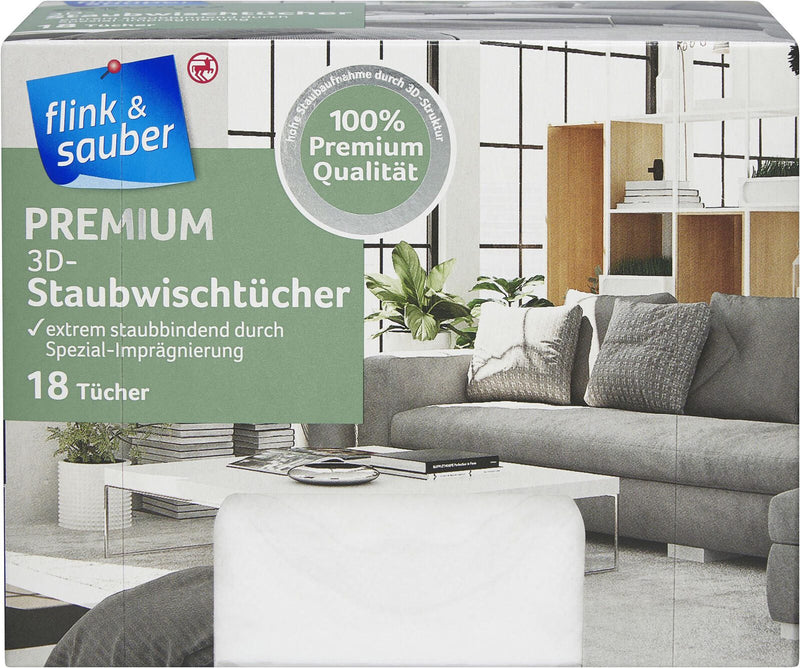 flink & sauber Staubfangtücher 80% Polyester, 20% Polyamid