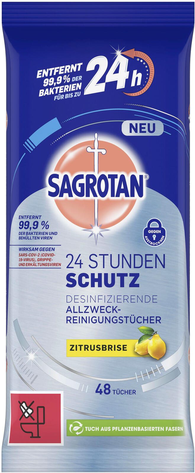 SAGROTAN® feuchte Allzweck-Reinigungstücher 1-lagig