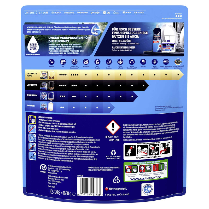 Calgonit finish Spülmaschinentabs POWERBALL POWER 105 St.