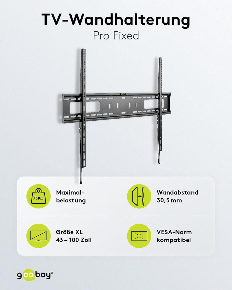 goobay TV-Wandhalterung ProFIXED schwarz