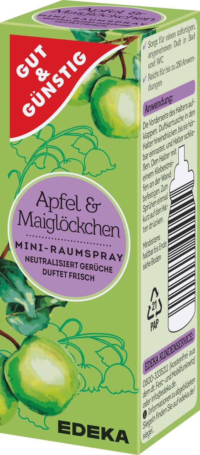 GUT&GÜNSTIG Raumduft-Nachfüller Apfel & Maiglöckchen 25,0 ml