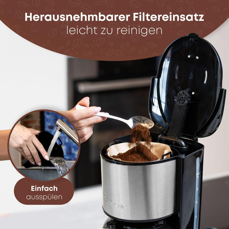 CLATRONIC KA 3805 Kaffeemaschine silber/schwarz