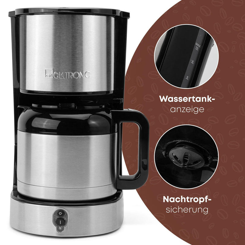 CLATRONIC KA 3805 Kaffeemaschine silber/schwarz
