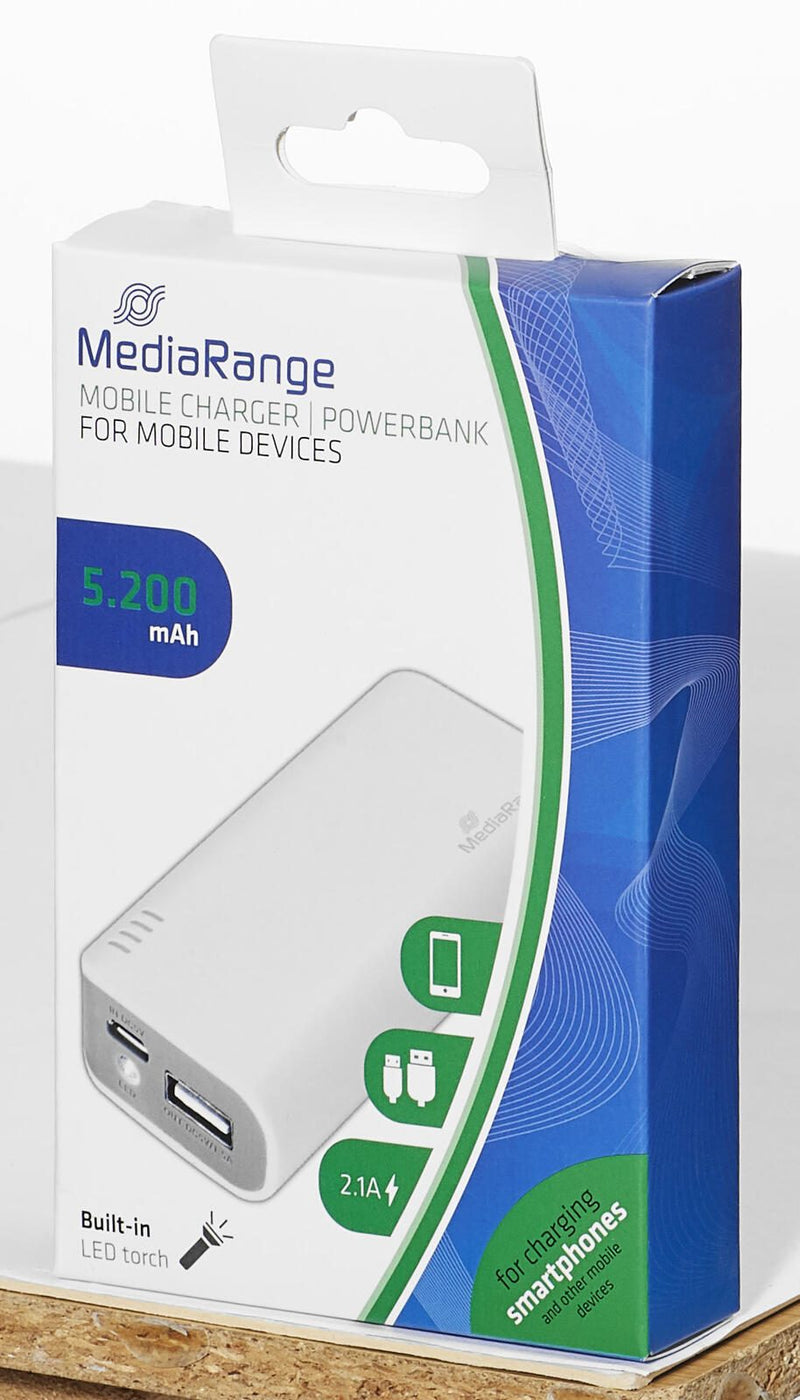 MediaRange MR751 Powerbank 5.200 mAh weiß