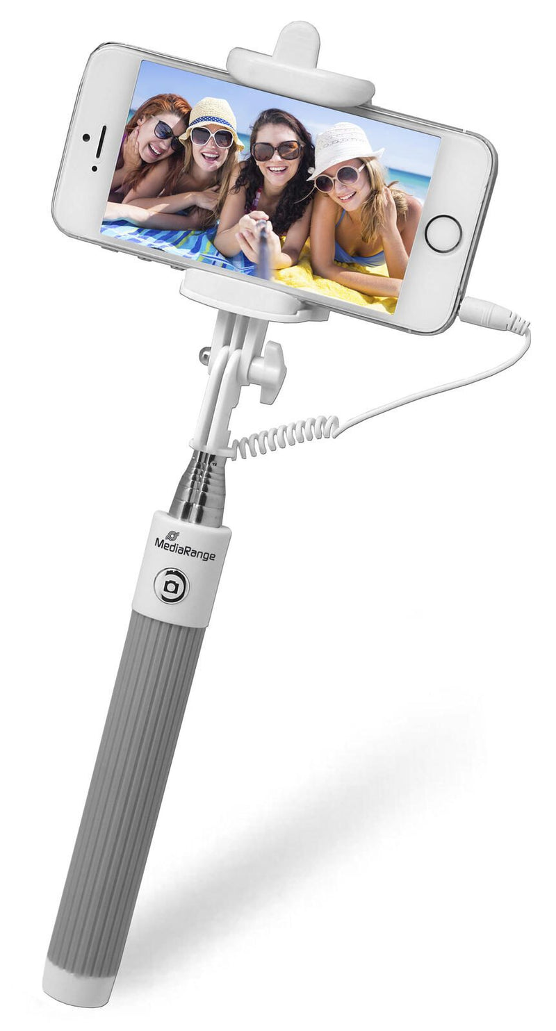 MediaRange Selfie Stick weiß/grau