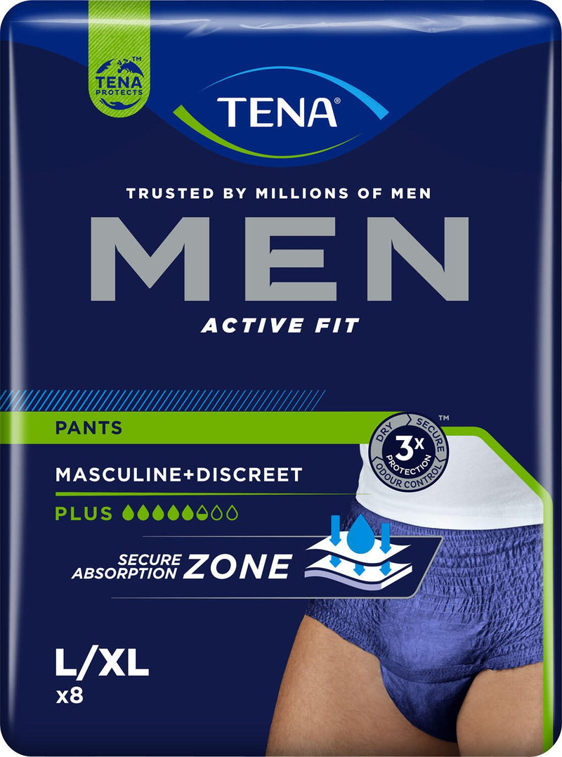TENA Inkontinenzhosen MEN ACTIVE FIT PANTS PLUS Größe L/XL für Männer