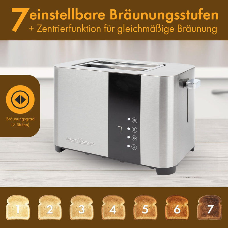 CLATRONIC PC-TA 1250 Toaster 850 W silber, schwarz