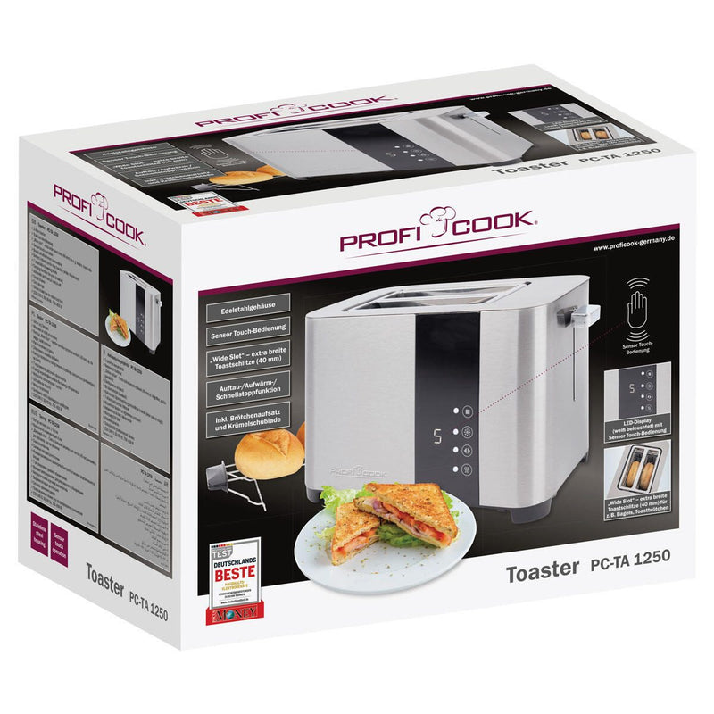 CLATRONIC PC-TA 1250 Toaster 850 W silber, schwarz