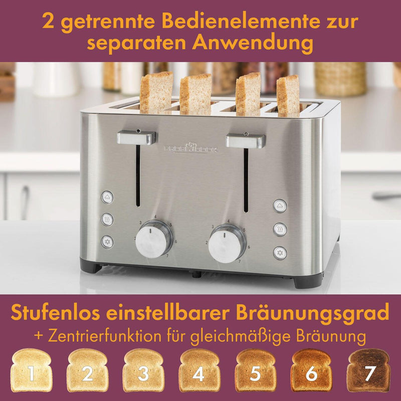 CLATRONIC PC-TA 1252 Toaster 1500 W silber