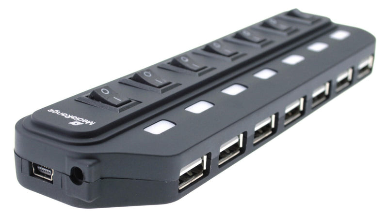 MediaRange USB-Hub 7-fach schwarz