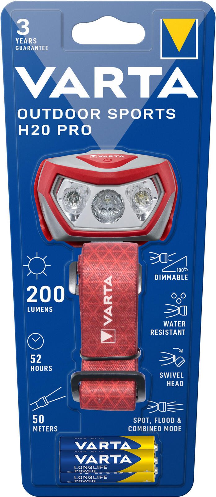 VARTA Stirnlampe rot