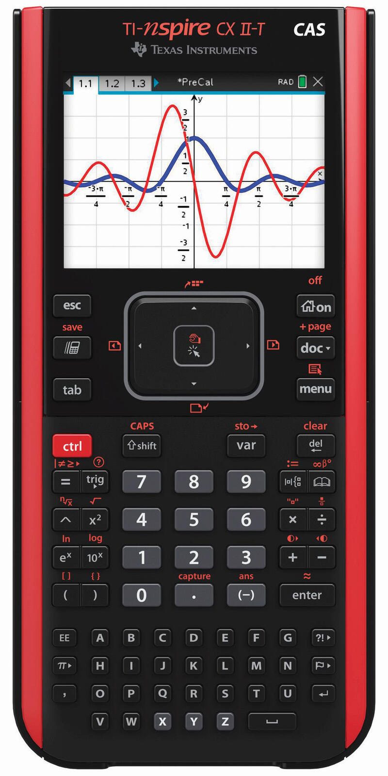 TEXAS INSTRUMENTS TI-Nspire CX II-T CAS Grafikrechner schwarz/rot