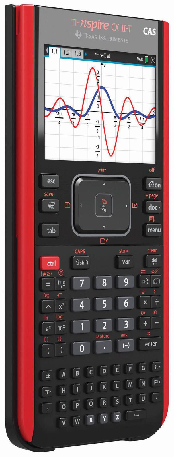 TEXAS INSTRUMENTS TI-Nspire CX II-T CAS Grafikrechner schwarz/rot