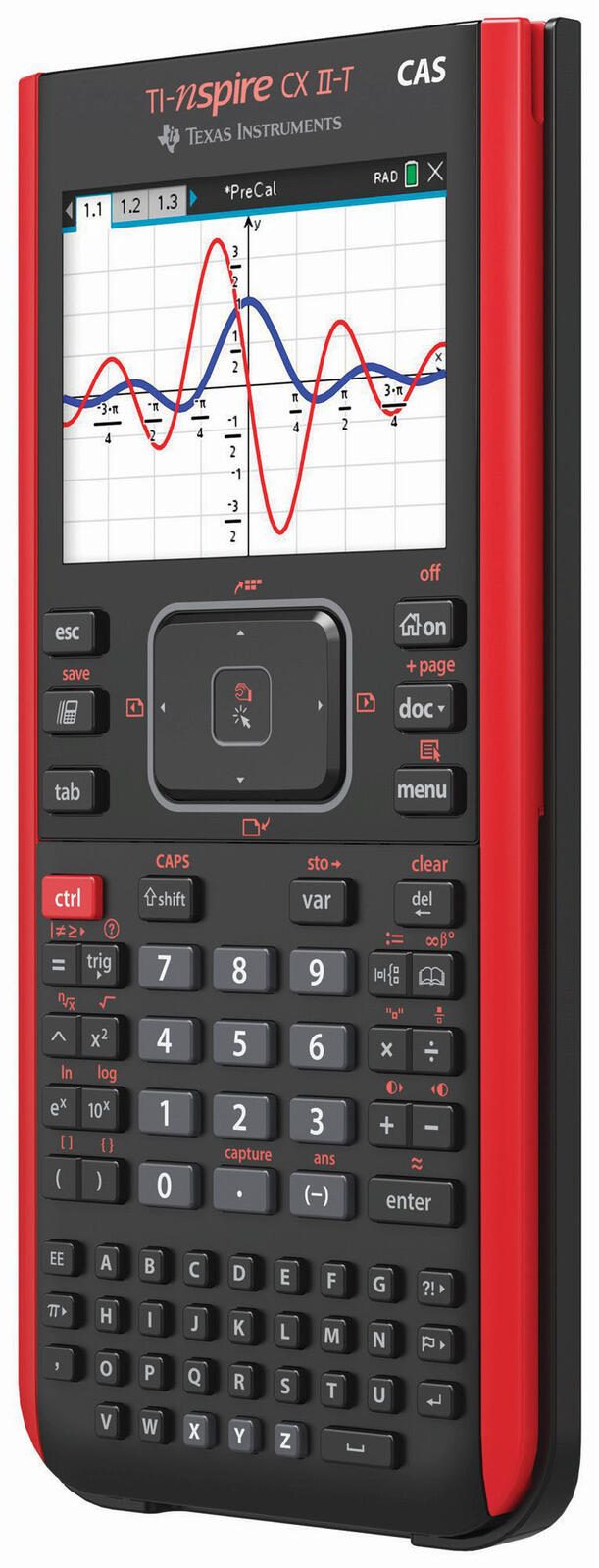 TEXAS INSTRUMENTS TI-Nspire CX II-T CAS Grafikrechner schwarz/rot