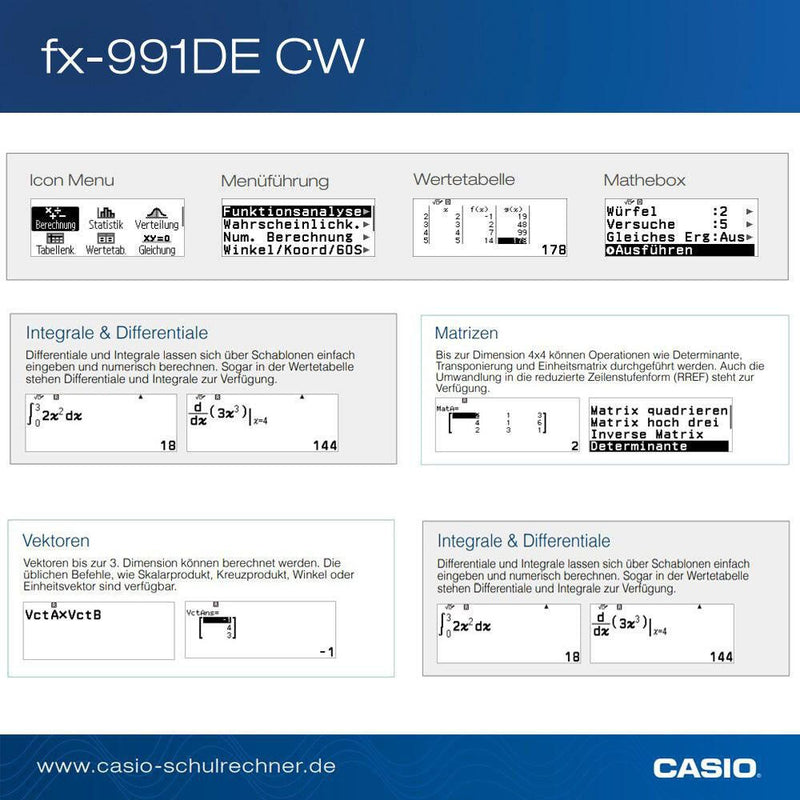 CASIO Schulrechner FX-991DE CW