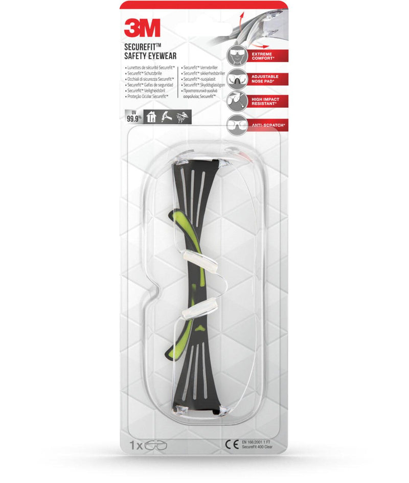 3M Schutzbrille SecureFit schwarz, grün