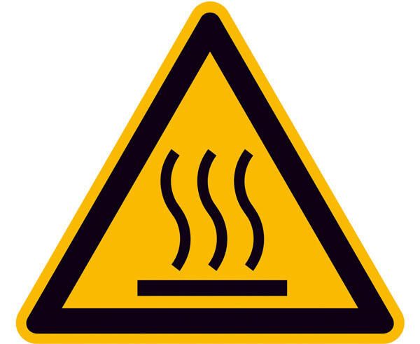 SafetyMarking® Warnaufkleber Warnung vor heißer Oberfläche 10 cm x 10 cm