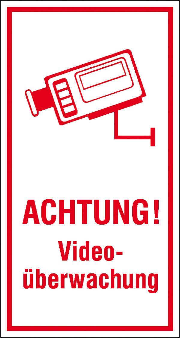 SafetyMarking® Hinweisaufkleber Achtung! Videoüberwachung 8 cm x 15 cm