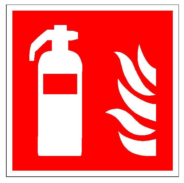 SafetyMarking® Brandschutzaufkleber Feuerlöscher 15 cm x 15 cm