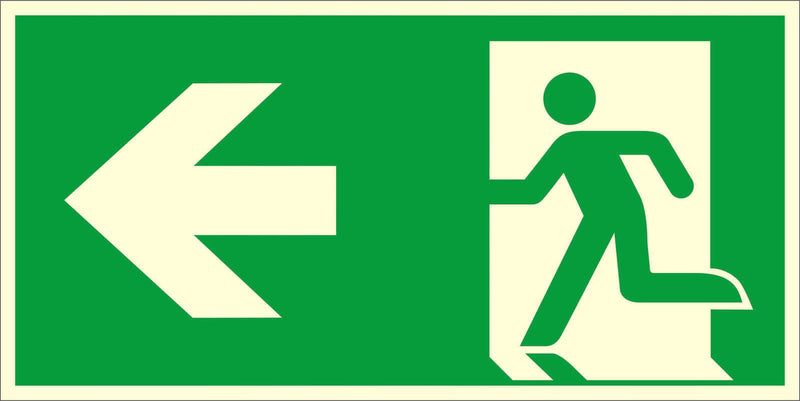 SafetyMarking® Rettungszeichen Notausgang links 30 cm x 15 cm