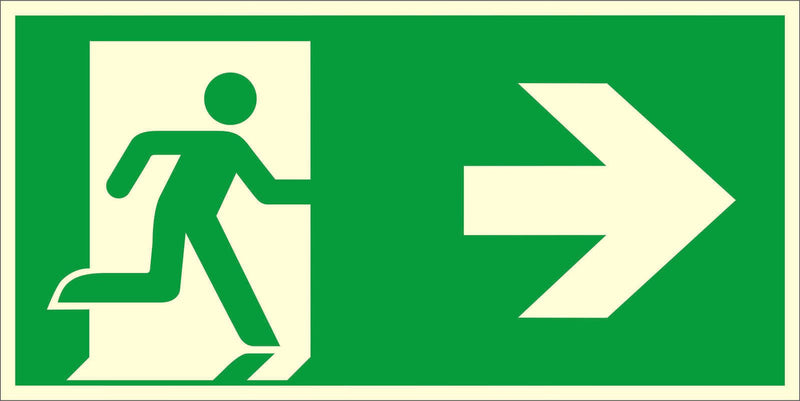 SafetyMarking® Rettungszeichen Notausgang rechts 30 cm x 15 cm