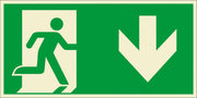 SafetyMarking® Rettungszeichen Notausgang rechts, abwärts 30 cm x 15 cm