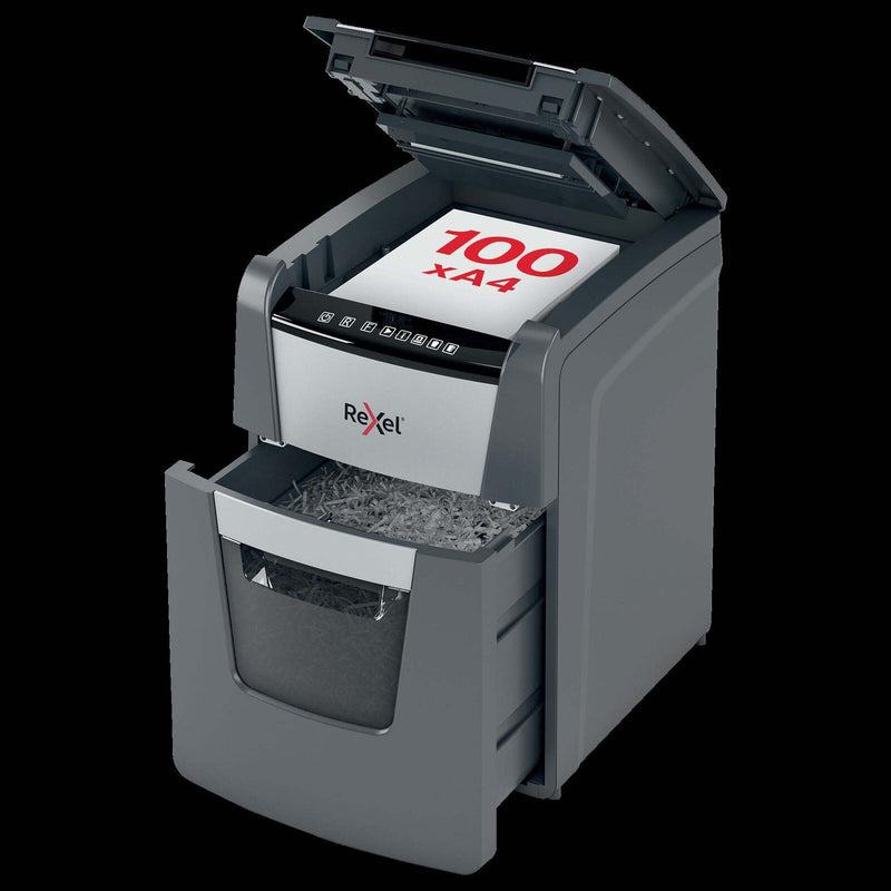 Rexel Optimum AutoFeed 100M Aktenvernichter mit Partikelschnitt