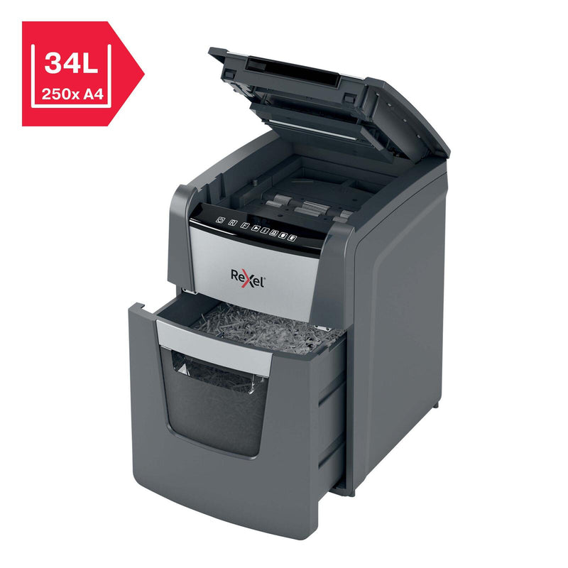Rexel Optimum AutoFeed+ 90X Aktenvernichter mit Partikelschnitt