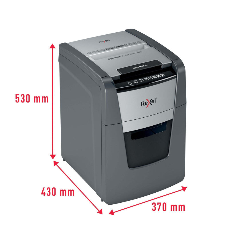Rexel Optimum AutoFeed+ 90X Aktenvernichter mit Partikelschnitt