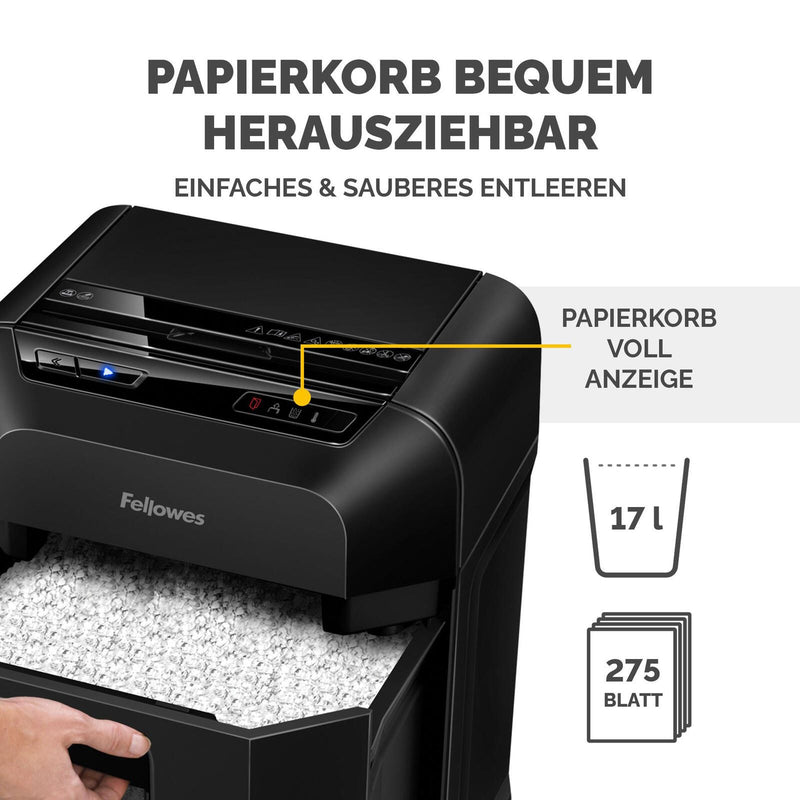 Fellowes Automax 90M Aktenvernichter mit Partikelschnitt