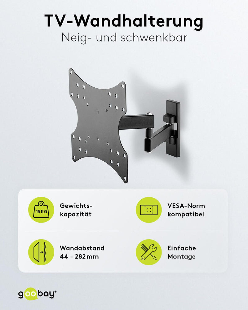 goobay TV-Wandhalterung Basic FULLMOTION schwarz