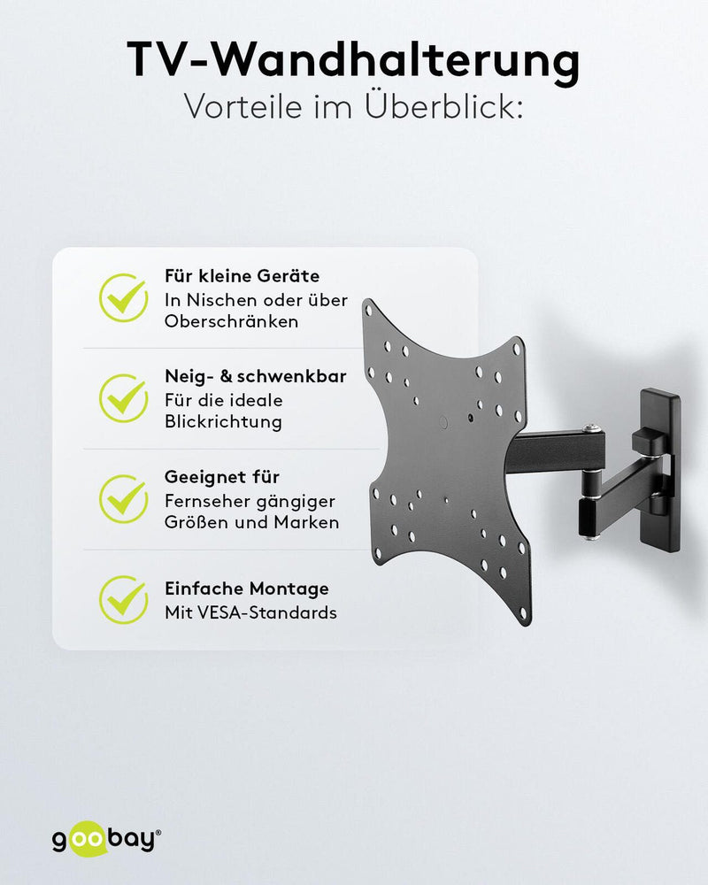 goobay TV-Wandhalterung Basic FULLMOTION schwarz