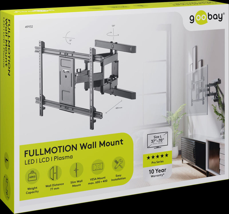 goobay TV-Wandhalterung Pro FULLMOTION schwarz