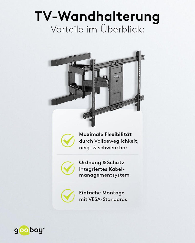 goobay TV-Wandhalterung Pro FULLMOTION schwarz