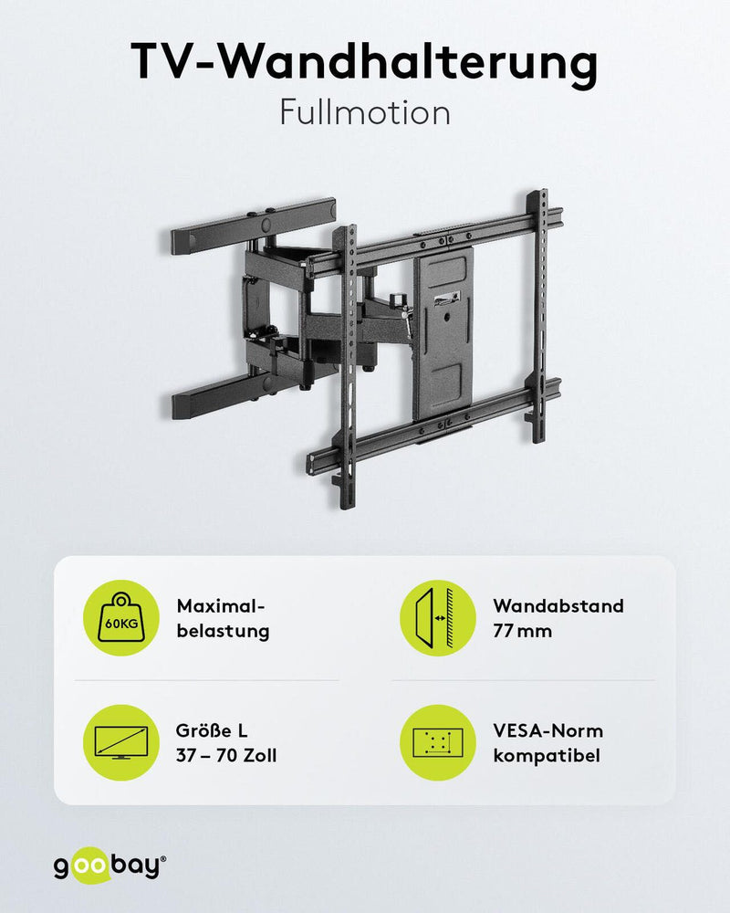 goobay TV-Wandhalterung Pro FULLMOTION schwarz