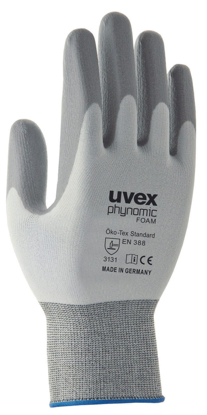 uvex Arbeitshandschuhe phynomic FOAM 8 weiß, grau
