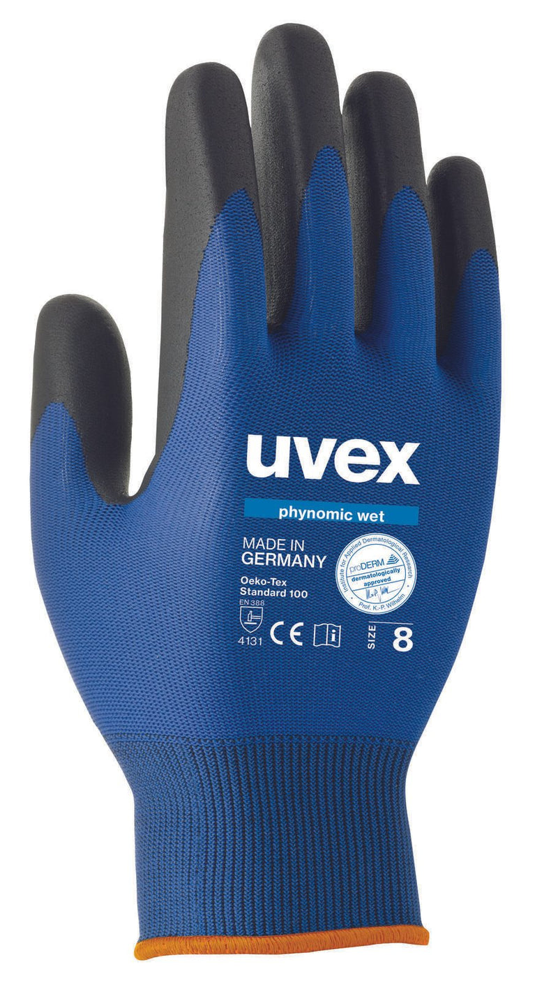 uvex Arbeitshandschuhe phynomic WET 8 blau, anthrazit