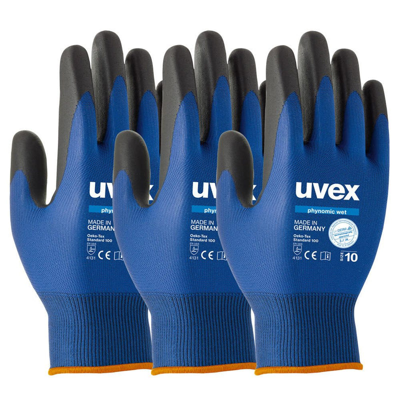 uvex Arbeitshandschuhe phynomic WET 8 blau, anthrazit