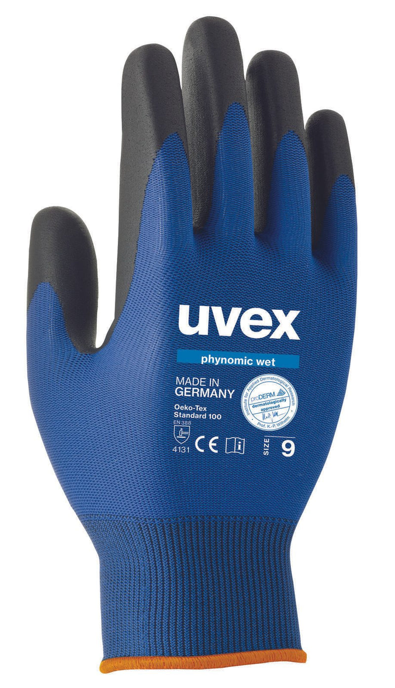 uvex Arbeitshandschuhe phynomic WET 9 blau, anthrazit
