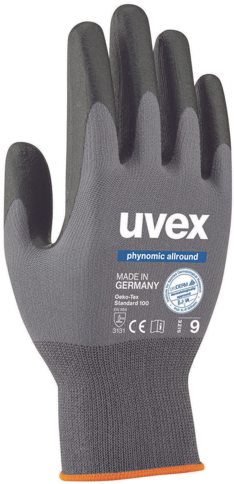 uvex Arbeitshandschuhe phynomic allround 8 grau, schwarz