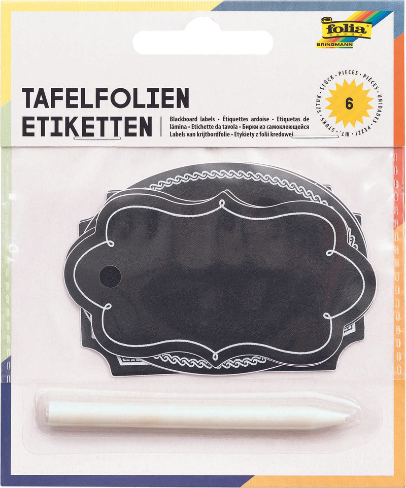 folia Tafelfolien Etiketten schwarz
