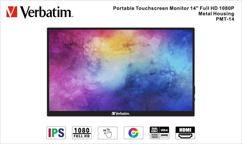 Verbatim Portable PMT-14 Monitor 30,6 cm (14,0 Zoll) schwarz
