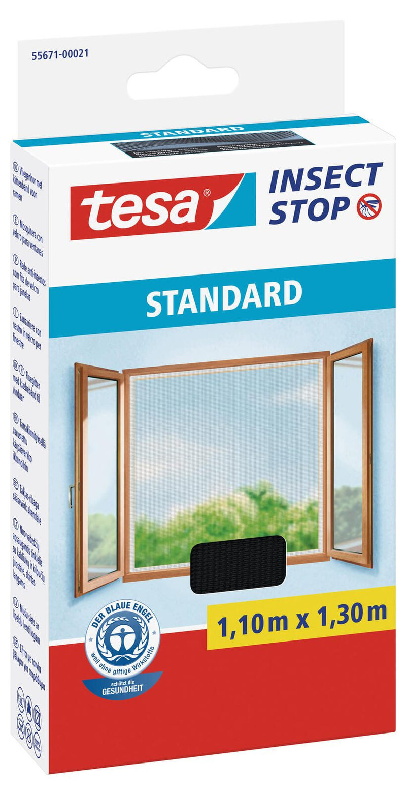 tesa Fliegengitter Insect Stop STANDARD anthrazit 1,1 x 1,3 m