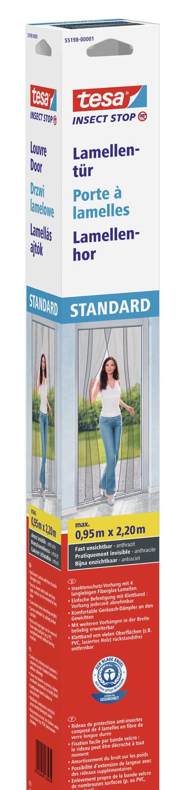 tesa Fliegengitter Insect Stop STANDARD anthrazit 0,95 x 2,2 m